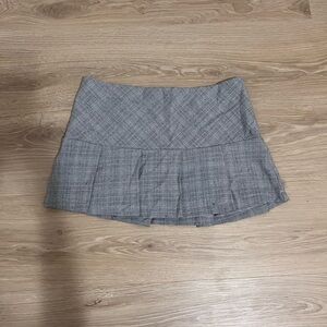 Gray Plaid Women's Mini Skirt